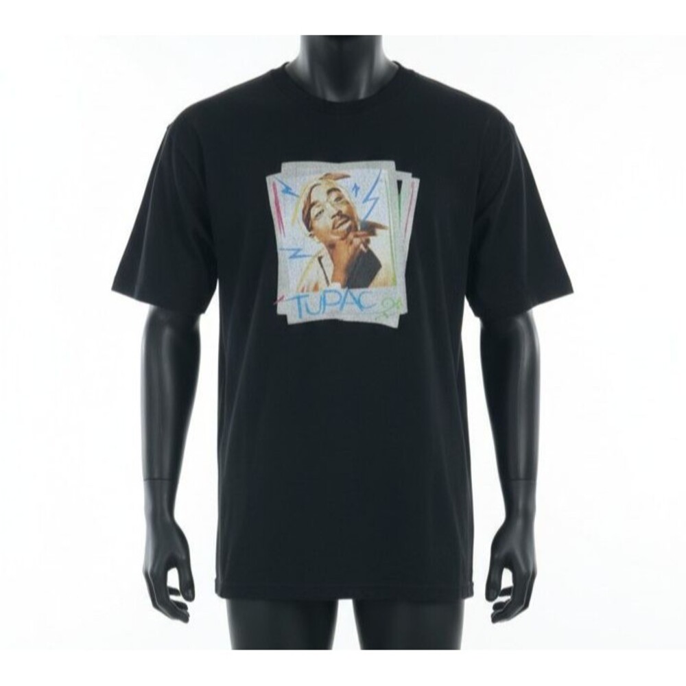 VINTAGE Tupac Shakur X Cross Colours T-Shirt Black Hip Hop Rap Tee RN# 48427